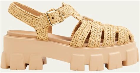 prada beach sandals|Prada raffia sandals.